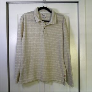 BDG Cream Long Sleeve Polo Shirt Classic Casual Design